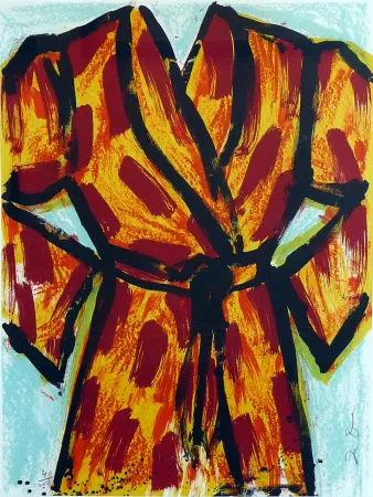 リトグラフ Dine - Black Ink Robe