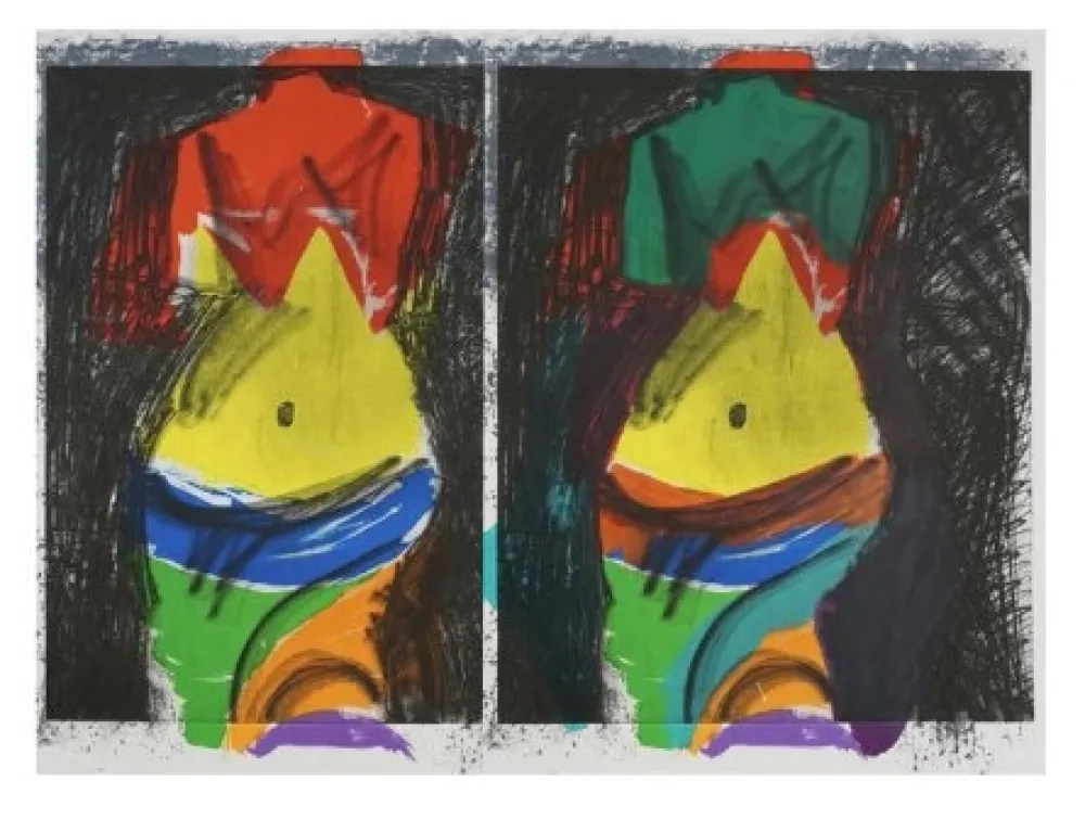 リトグラフ Dine - Green Painting