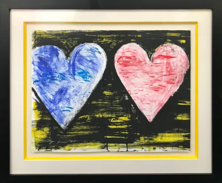 リトグラフ Dine - TWO HEARTS AT SUNSET