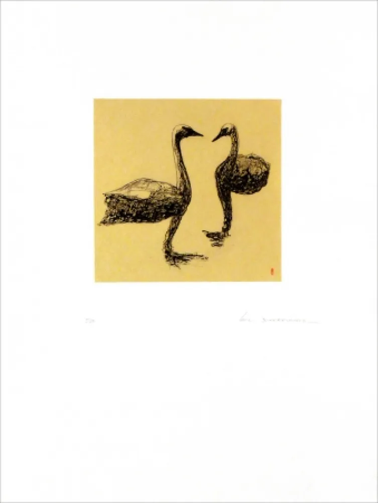 カーボランダム Doerflinger - Deux cygnes en suspension