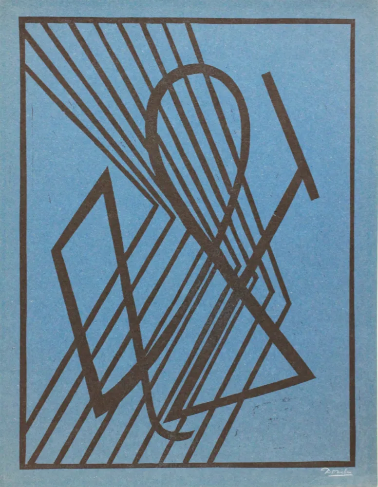 リノリウム彫版 Domela - Der Leser (The reader)