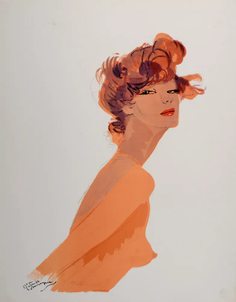 リトグラフ Domergue - La Parisienne : Ernestine, 1956
