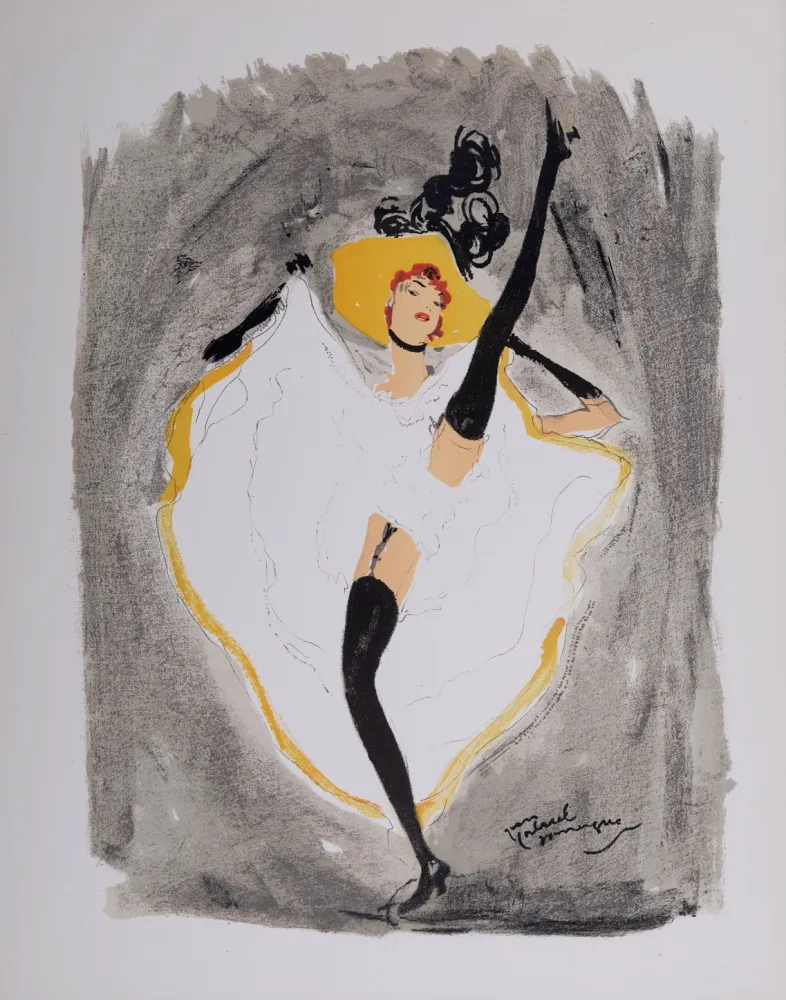 リトグラフ Domergue - La Parisienne : French Cancan, 1956