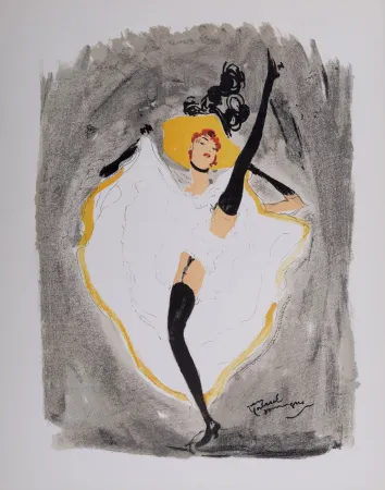 リトグラフ Domergue - La Parisienne : French Cancan, 1956