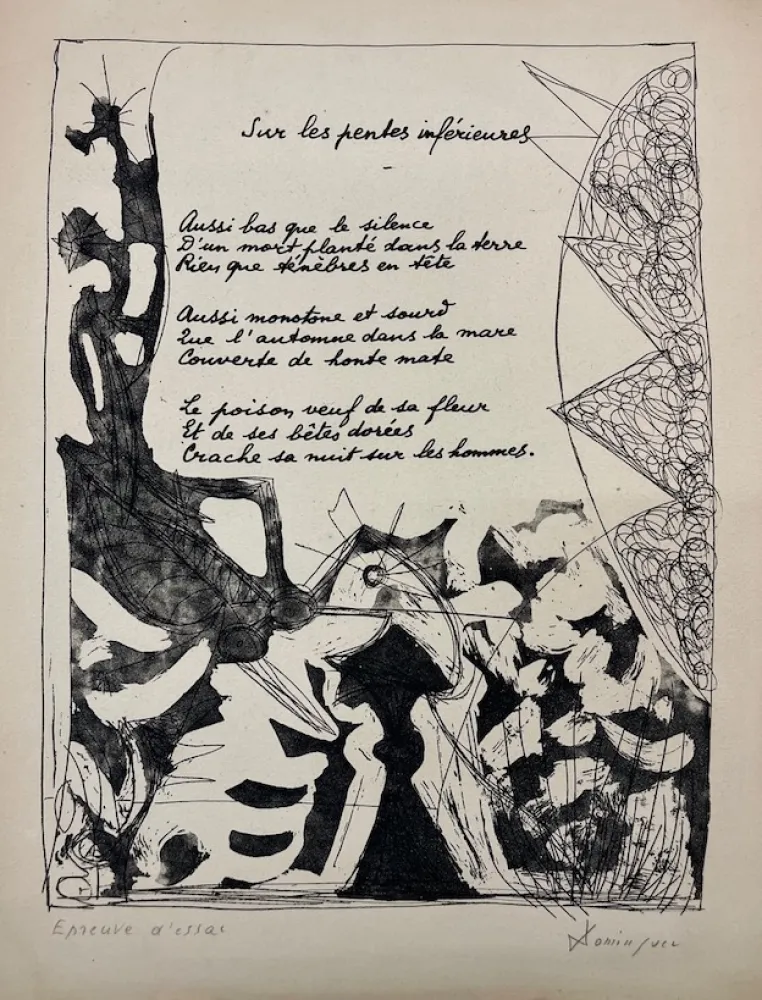 エッチングと　アクチアント Dominguez - Sur les penles inférieures