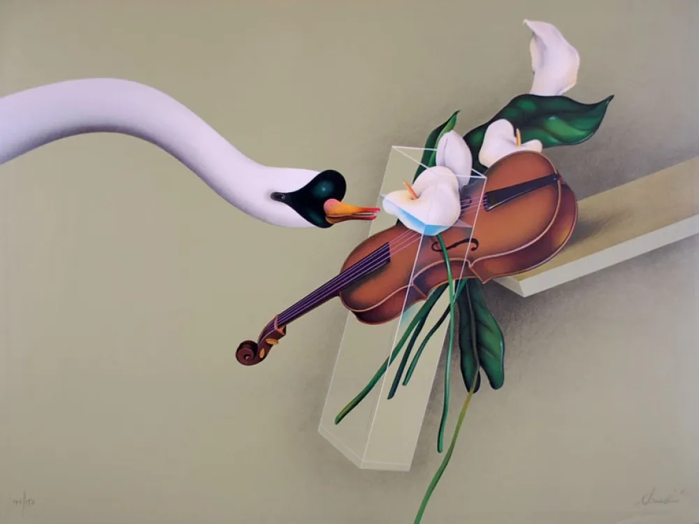 リトグラフ Donadini - Hommage au Cygne de Saint Saens