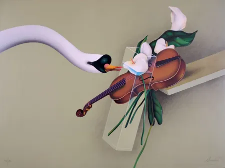 リトグラフ Donadini - Hommage au Cygne de Saint Saens