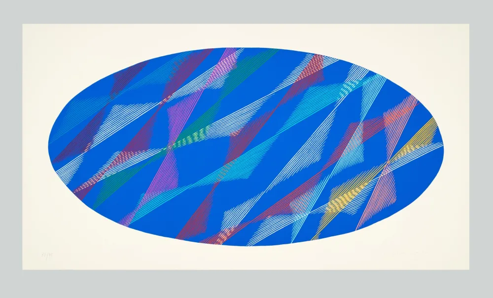 シルクスクリーン Dorazio - Ellisse blu