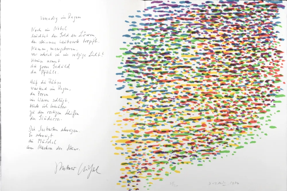 リトグラフ Dorazio - Venedig im Regen, 1974 - Hand-signed