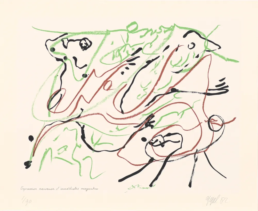 シルクスクリーン Dotremont - Expression nerveuse