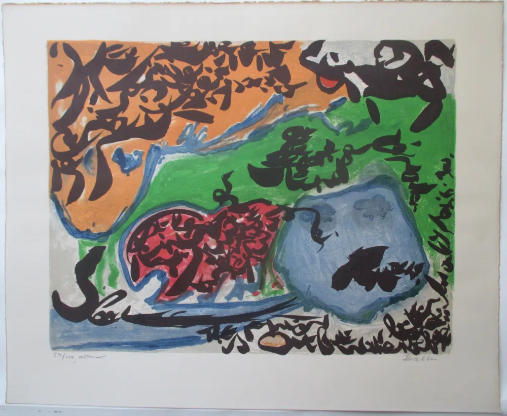 リトグラフ Dotremont - Un match et evant et après