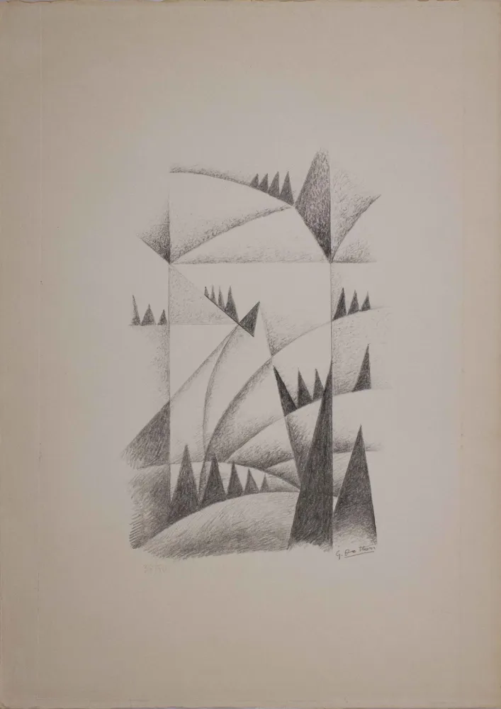 リトグラフ Dottori - Fiumi e rocce