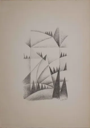 リトグラフ Dottori - Fiumi e rocce