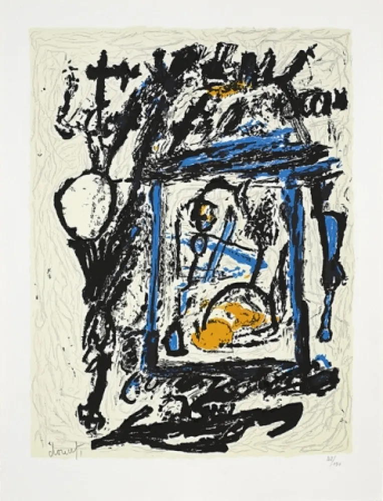 リトグラフ Doucet - Croisée familiale