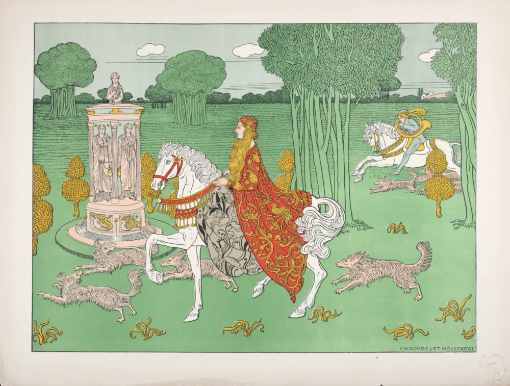 リトグラフ Doudelet - La Châtelaine, 1897