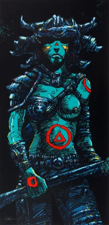 シルクスクリーン Druillet - Guerrière de la Nuit