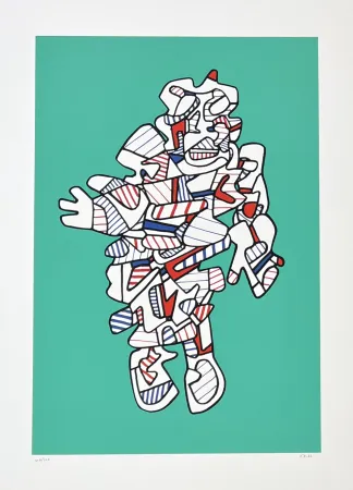 シルクスクリーン Dubuffet - Protestator, from Présences fugaces series