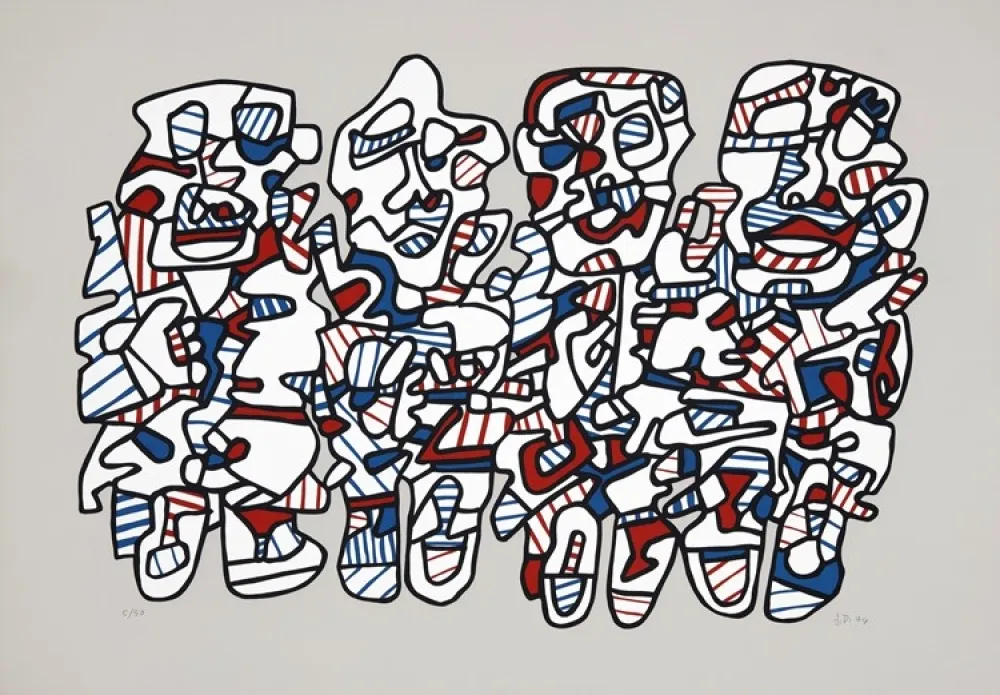 シルクスクリーン Dubuffet - Quatre personnages