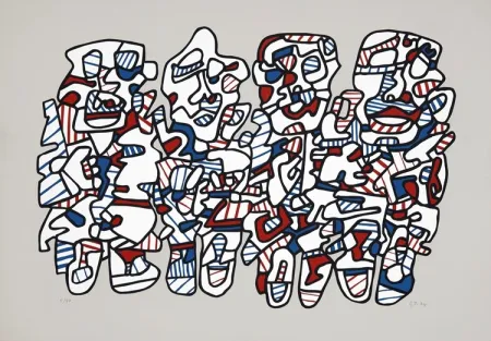 シルクスクリーン Dubuffet - Quatre personnages