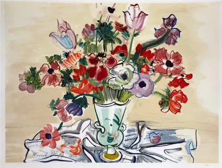 リトグラフ Dufy - ANÉMONES (1942).