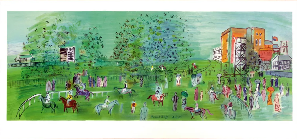 リトグラフ Dufy - ASCOT. Le champ de courses en 1930 (1969).