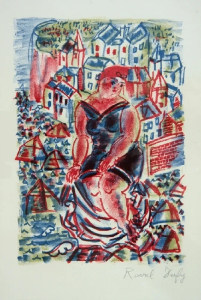 リトグラフ Dufy - Baigneuse Devant le Port de St Adresse