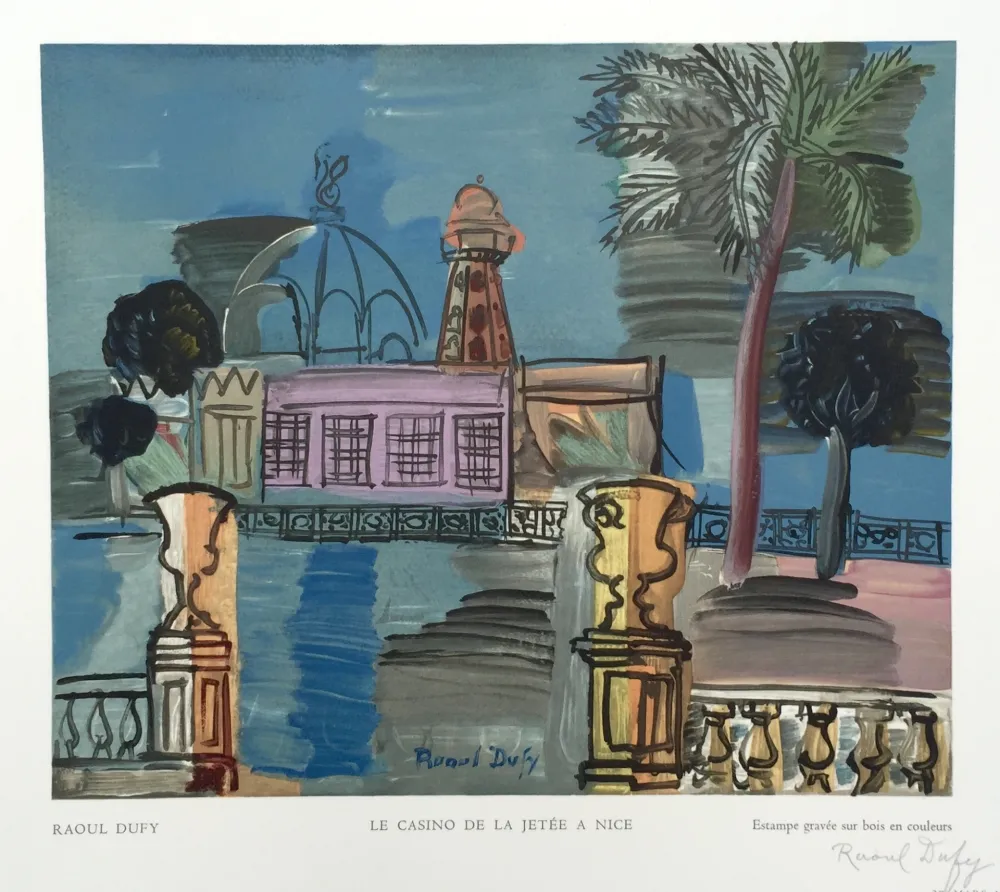 木版 Dufy - Le Casino de la Jetée a Nice