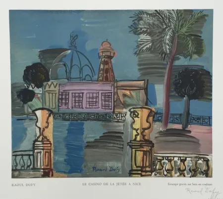木版 Dufy - Le Casino de la Jetée à Nice