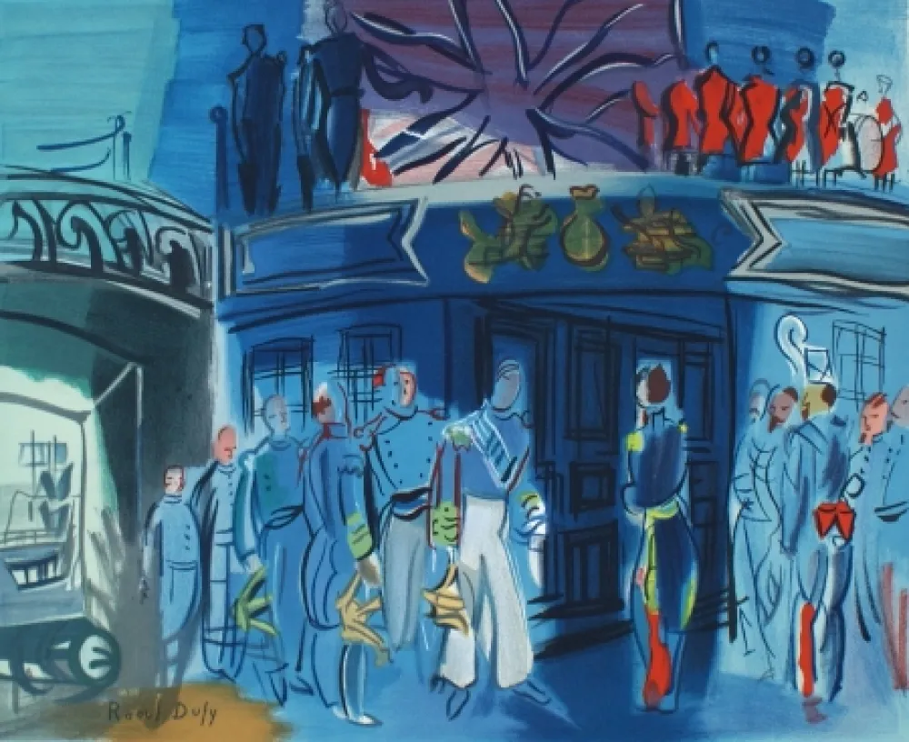 リトグラフ Dufy - Reception d’in amiral Anglais sur un bateua Francais