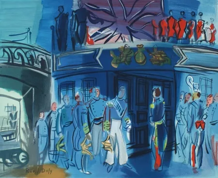 リトグラフ Dufy - Reception d’in amiral Anglais sur un bateua Francais