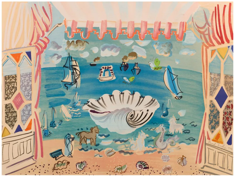 リトグラフ Dufy - RIDEAU DE THEÂTRE POUR LE BALLET 