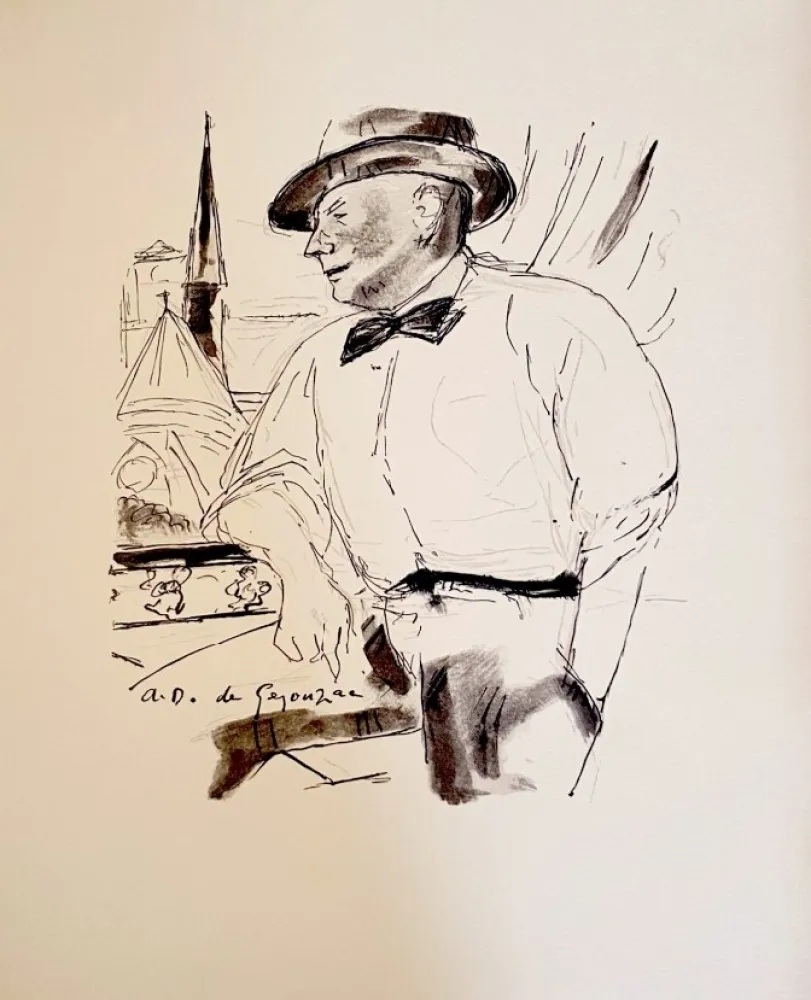 リトグラフ Dunoyer De Segonzac - Dig à sa fenêtre