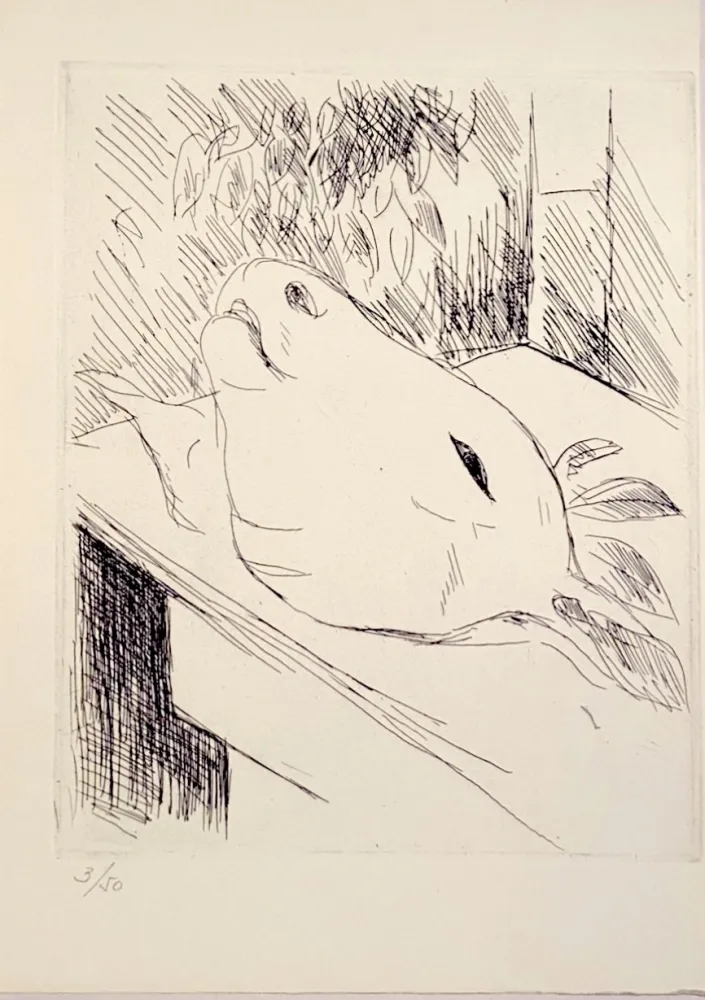 リトグラフ Dunoyer De Segonzac - La tête de veau