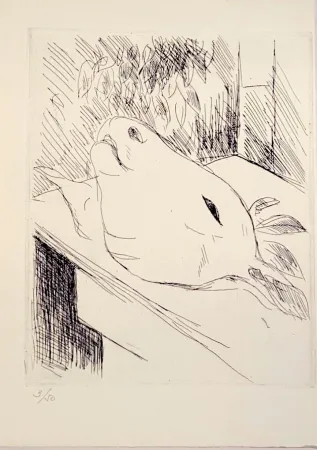 リトグラフ Dunoyer De Segonzac - La tête de veau