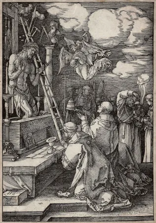 木版 Durer - Die Messe des heiligen Gregor (The mass of St. Gregory)