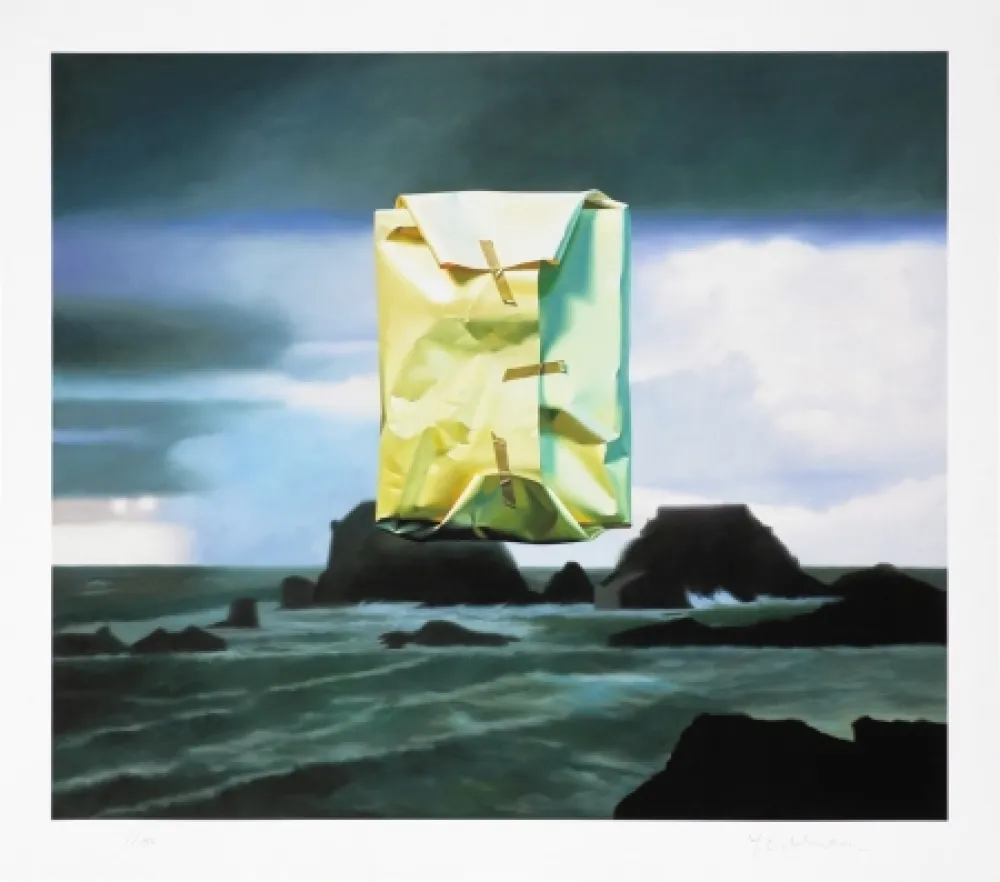 デジタル版画 Edelmann - Flashlighted floate parcel in stormy ocean and sky