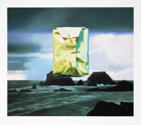 デジタル版画 Edelmann - Flashlighted floate parcel in stormy ocean and sky