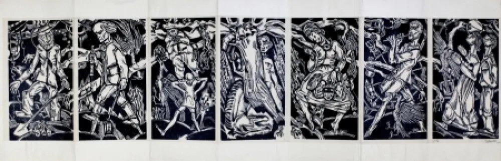 木版 Eekman - Dooddans in zeven tempo's (Dance of Death in Seven Mouvements)) 