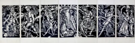 木版 Eekman - Dooddans in zeven tempo's (Dance of Death in Seven Mouvements)) 