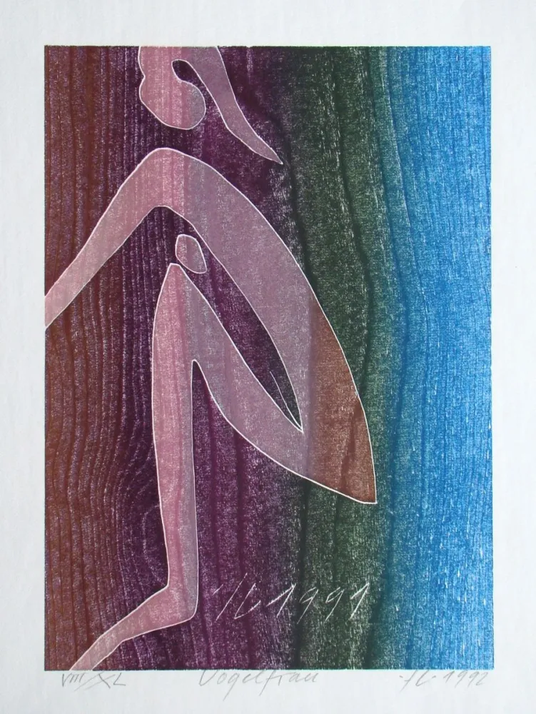 木版 Eggenschwiler - Vogelfrau