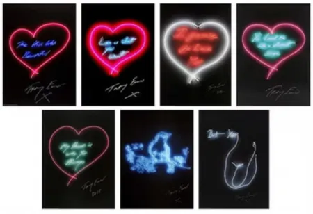 リトグラフ Emin - Full Set of Hand-Signed Love Neon Posters
