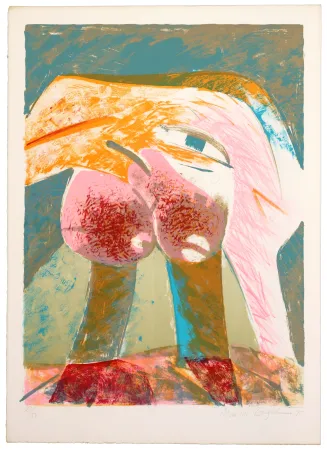 リトグラフ Engelmann - Les deux boutons