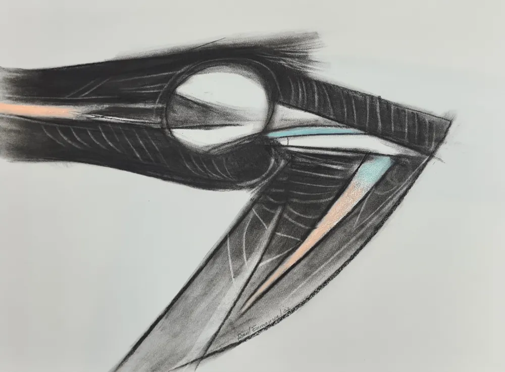 モノタイプ Enmanuel - Pajaro en negro y azul