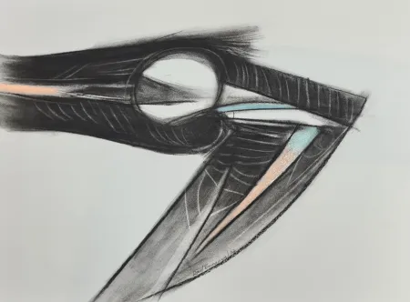 モノタイプ Enmanuel - Pajaro en negro y azul