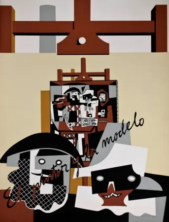 シルクスクリーン Equipo Cronica - El pintor y la modelo