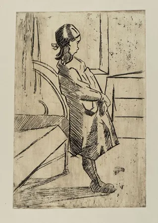 エッチング Erba - BAMBINA IN PIEDI