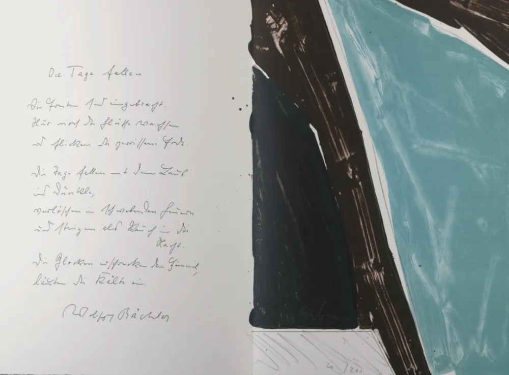 リトグラフ Erben - Die Tage Fallen, 1987 - Hand-signed