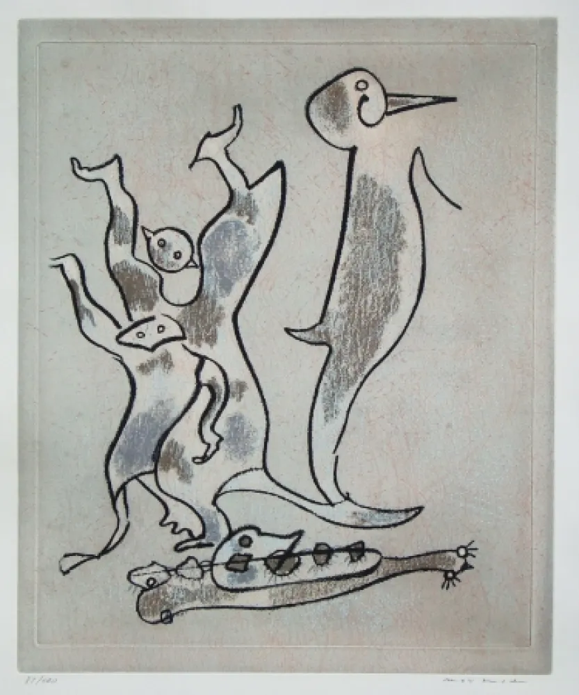 エッチングと　アクチアント Ernst - Entre chiens et loups