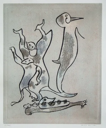 エッチングと　アクチアント Ernst - Entre chiens et loups