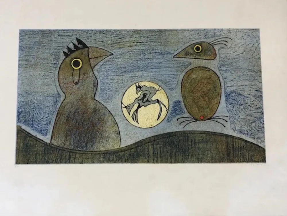 リトグラフ Ernst - Los pájaros